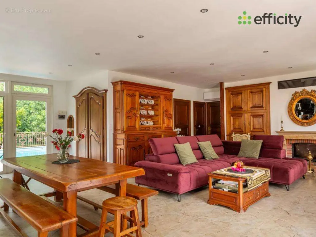 Living Room - Character House with Pool in Saint-Priest