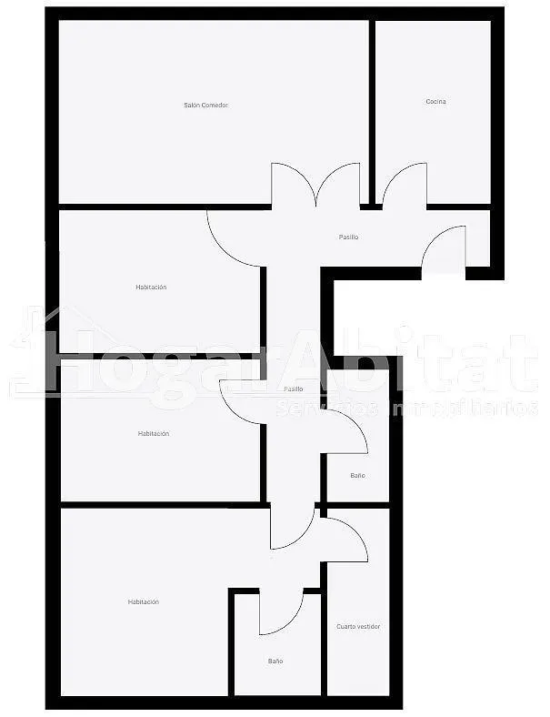 Plan - Spacious Corner Flat with Garden View in Castellón