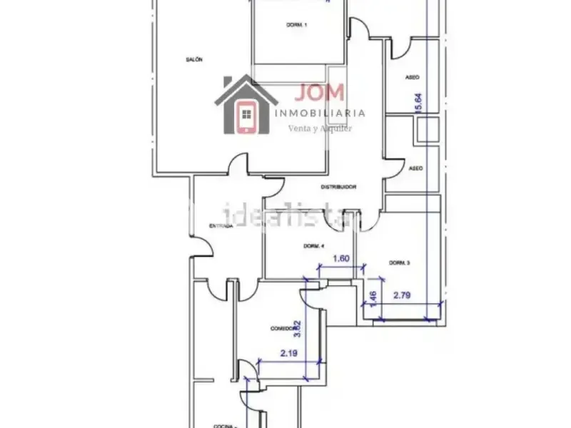 Planimetria - Six-Bedroom Flat with Park View in Albacete Centre