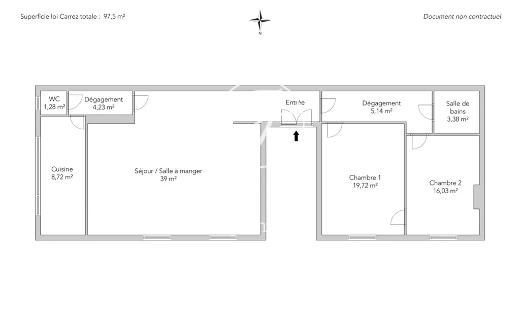 Plan - Appartement avec Cheminée et Jardin à Paris 9ème