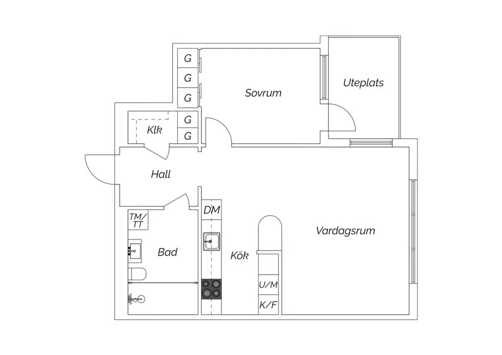 Planimetria - City Flat with Terrace in Stockholm