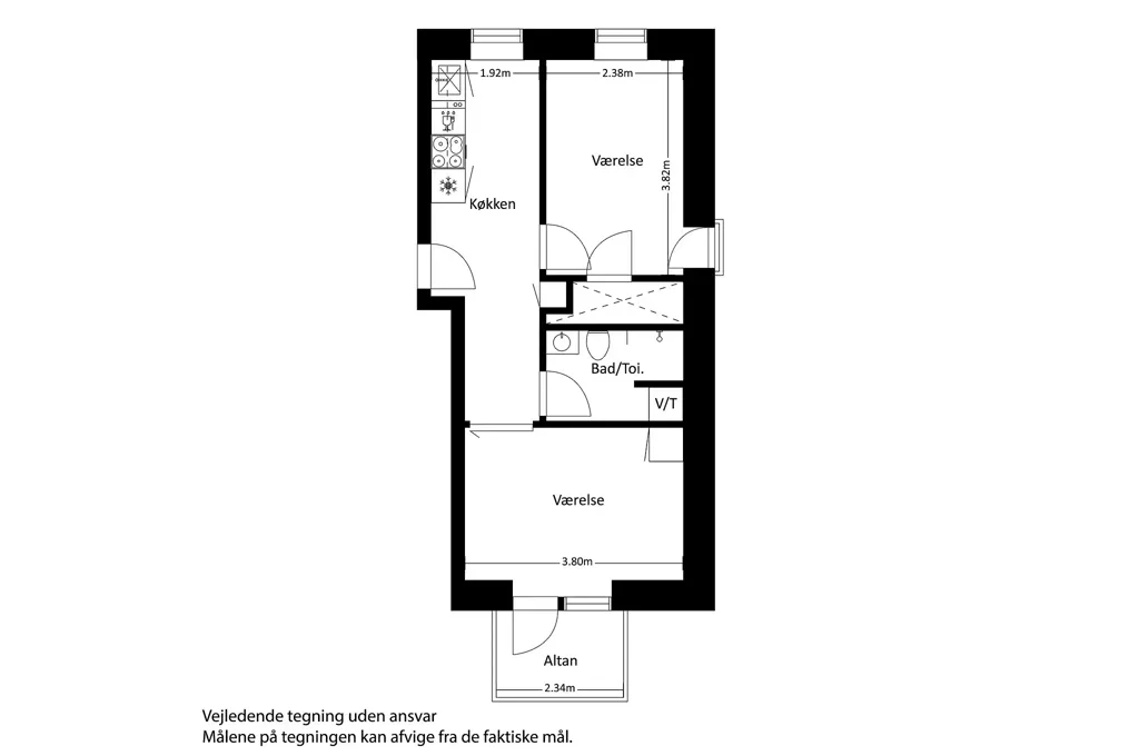 Planimetria - 3-Bedroom Flat with Terrace in Viby J