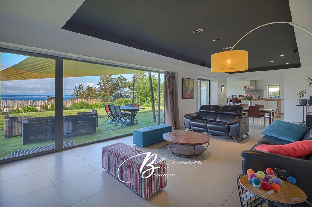 Séjour - Villa Luxueuse avec Vue Mer à Trébeurden