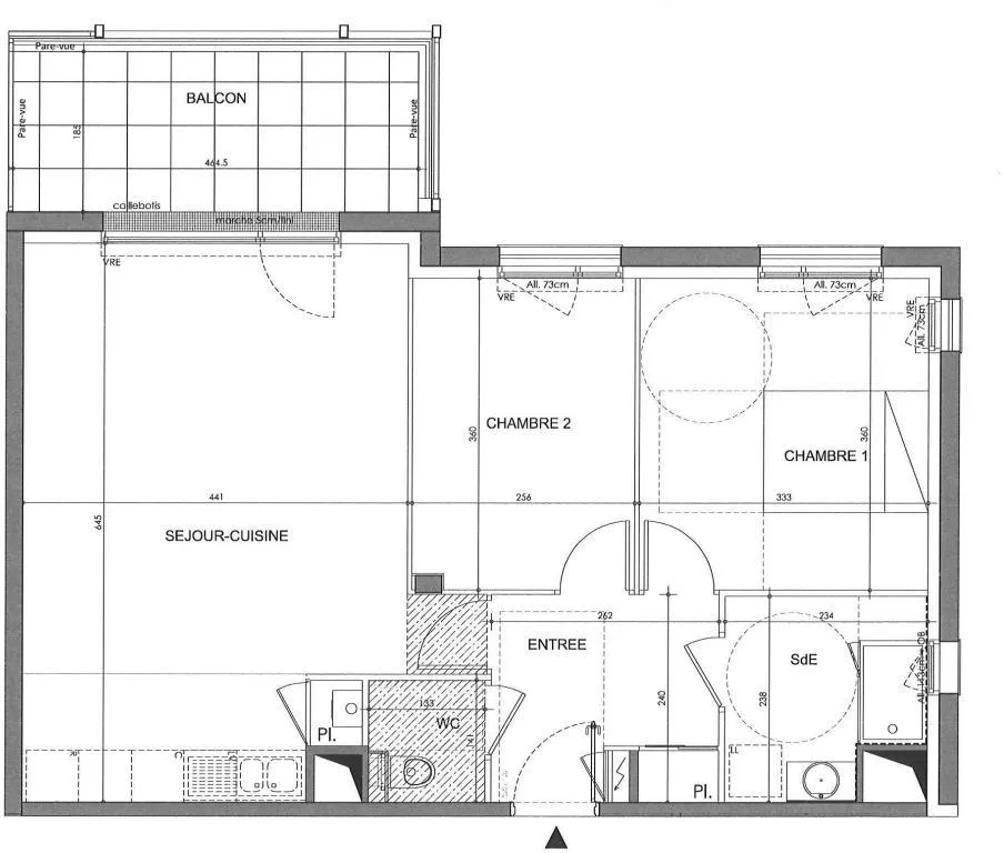 Planimetria - T3 Flat with Balcony in La Chapelle-sur-Erdre