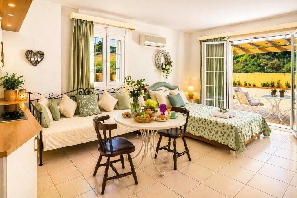 Living Room - Luxury Villa with Panoramic Views in Argostoli