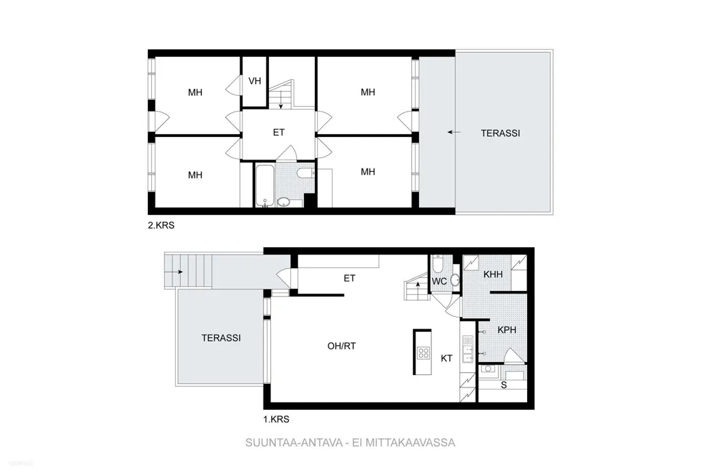 Plaan - Spacious Corner Flat with Balcony in Kerava