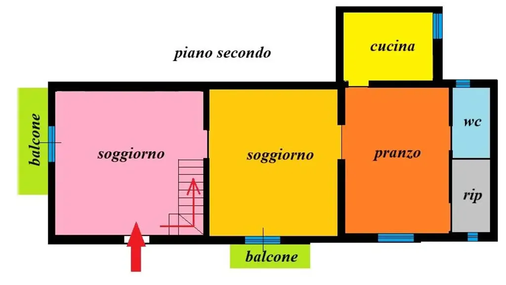 Planimetria - Two-Level Apartment with Terraces in Palermo