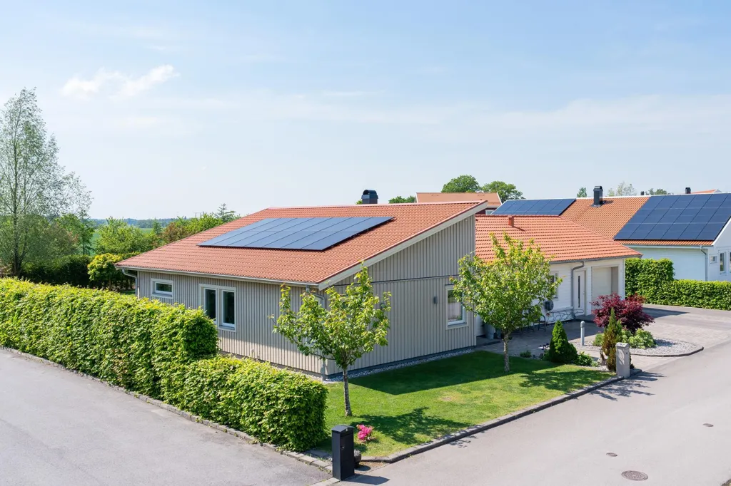 Vue aérienne - Modern Villa with Garden in Vikingstad