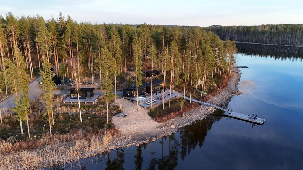 Vista aerea - Architectural Villa with Saimaa View in Puumala