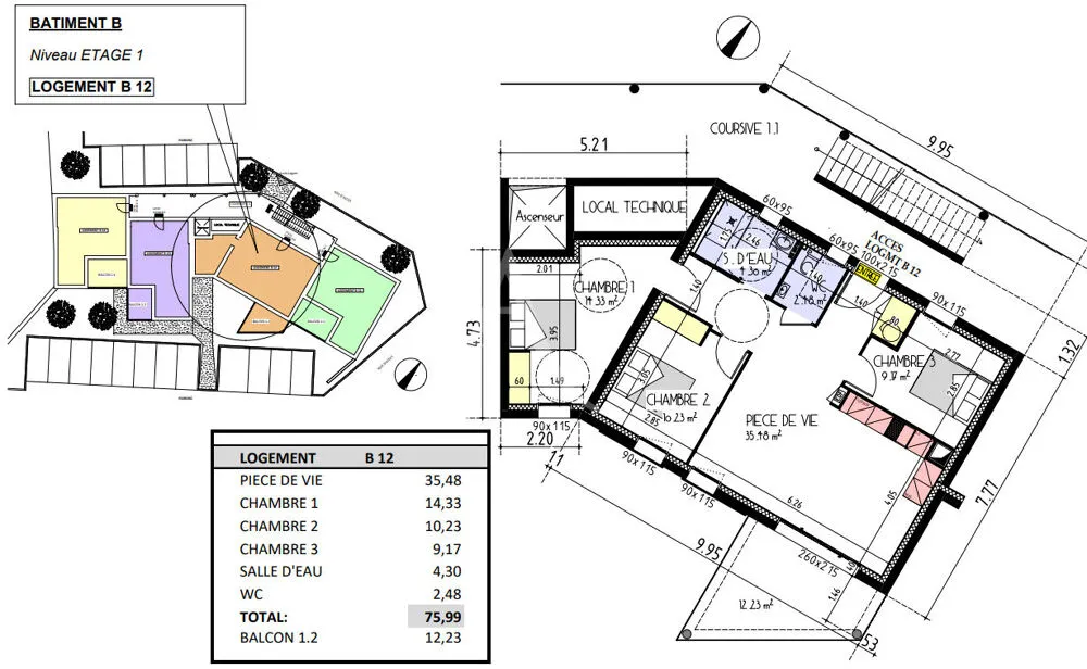 Plaan - Charming 4-Piece Apartment with Balcony in Herbiers
