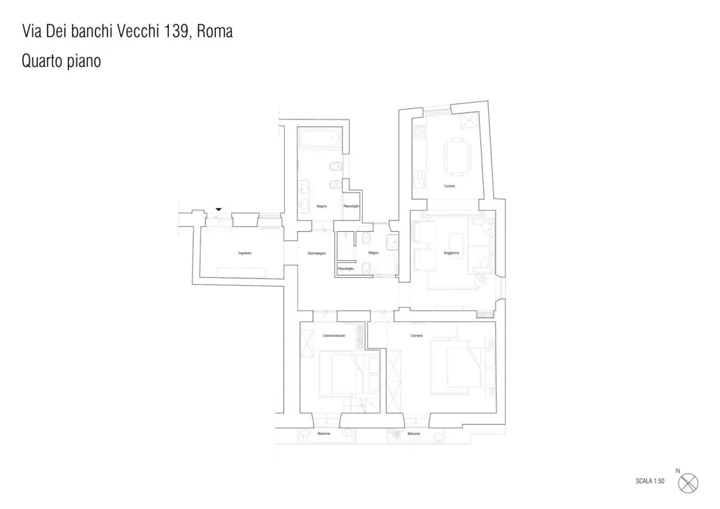 Planimetria - Luxury Apartment with Historic Views in Rome
