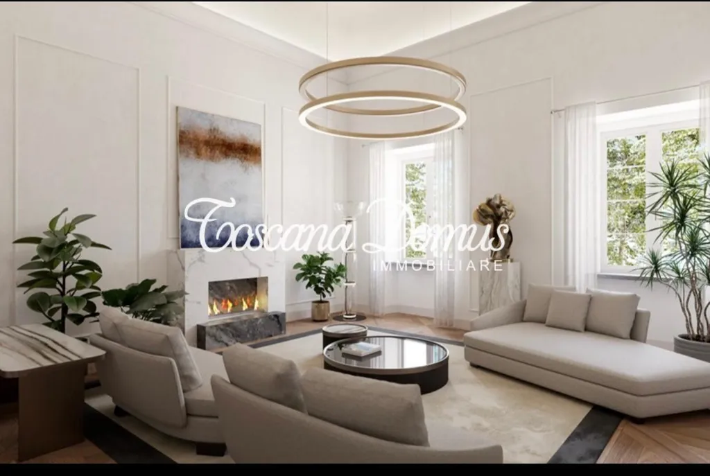 Living Room - Luxury Apartment with Private Garden in Florence