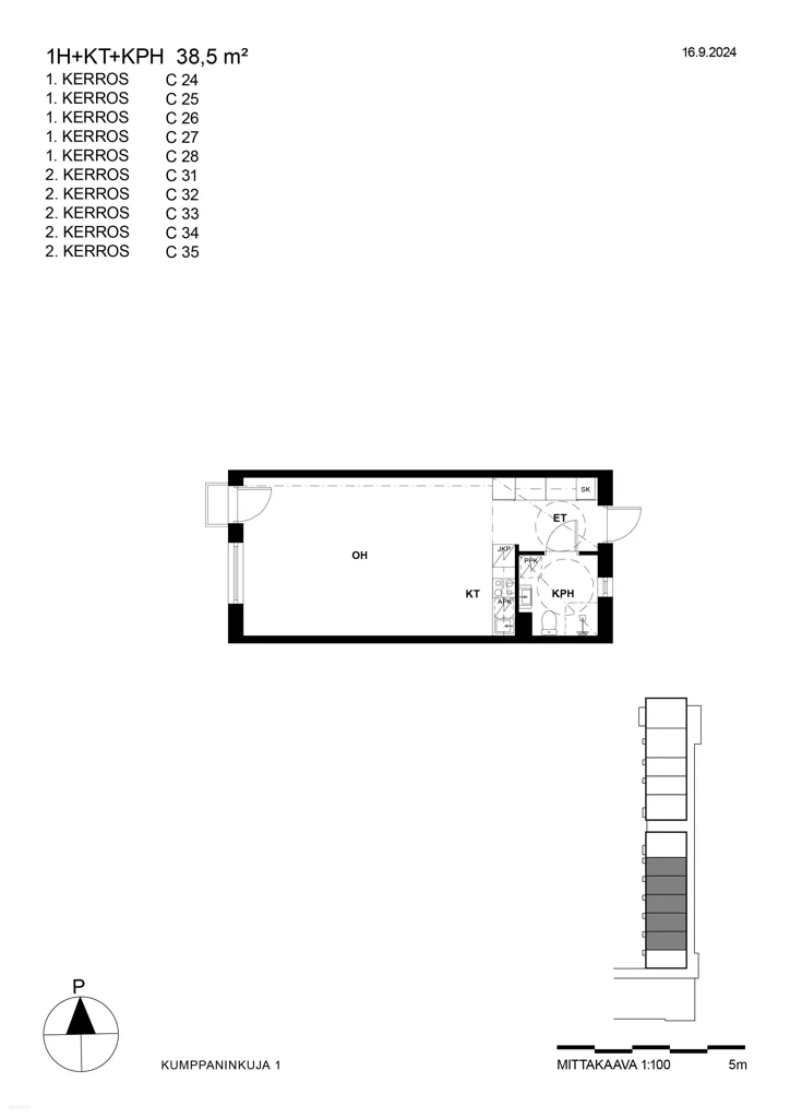 Planimetria - Studio Home with Garden in Kauklahti, Espoo