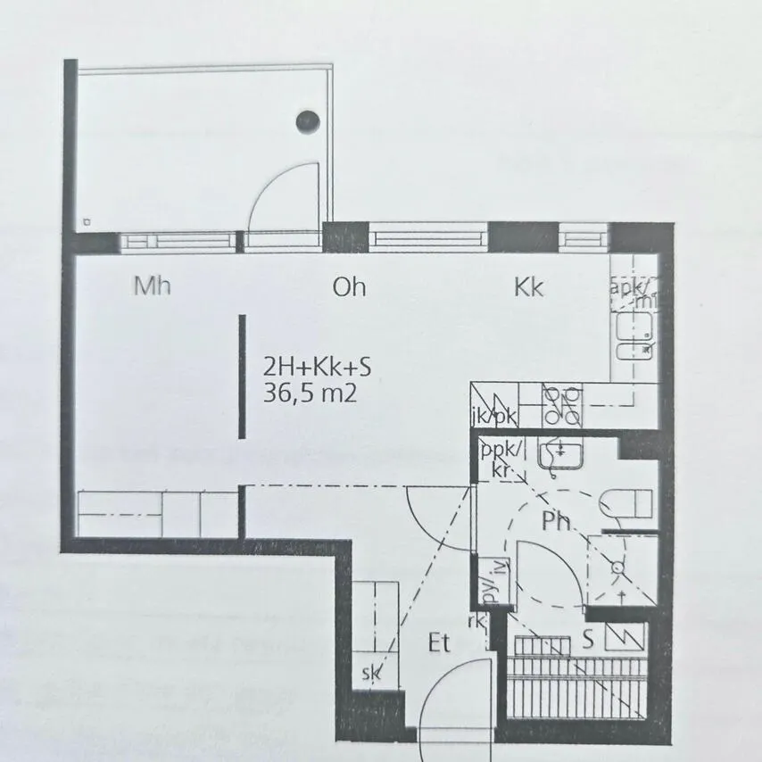 Plan - Bright Attic Flat with Balcony in Turku