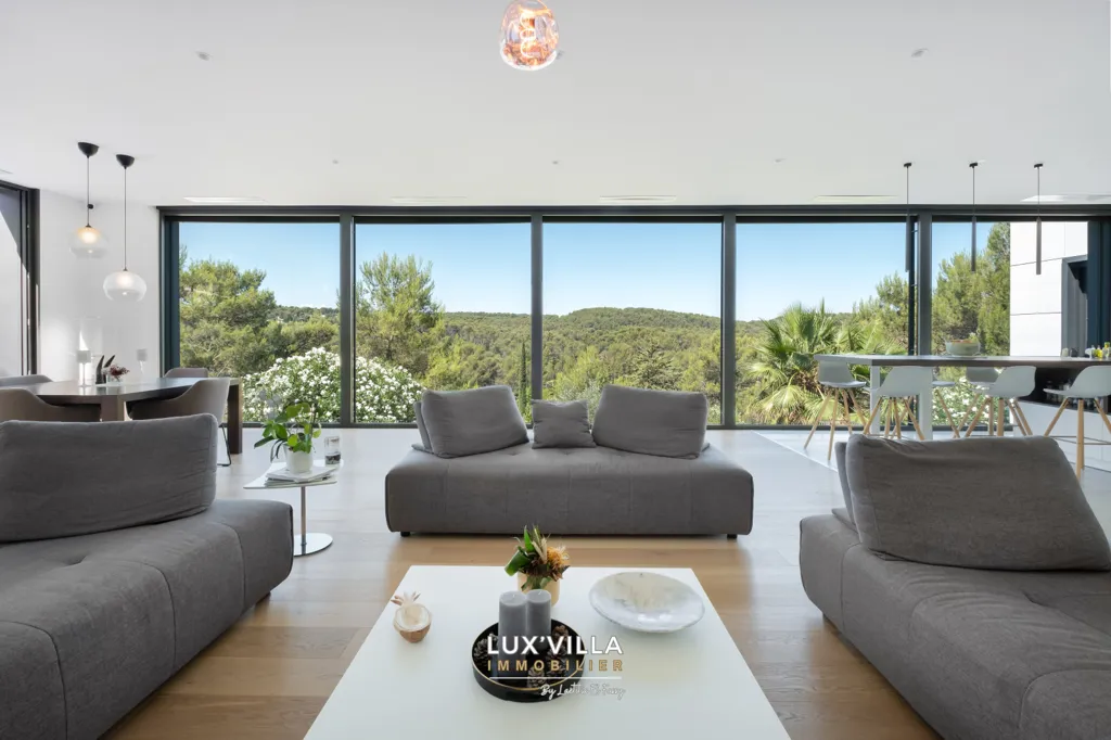 Séjour - Villa d'Architecte Connectée avec Vue Panoramique à Montferrier-sur-Lez