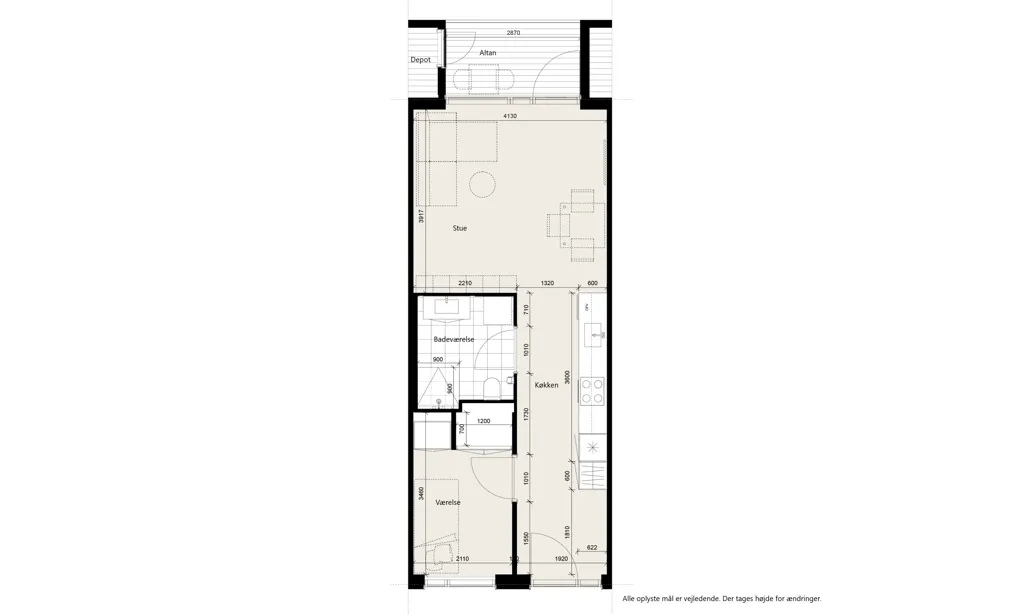 Plan - Two-Bedroom Apartment with Private Balcony in Odense
