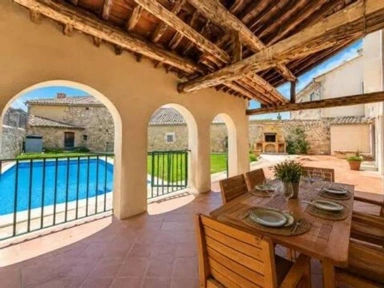 Terrace - Rustic House with Pool in Arahuetes