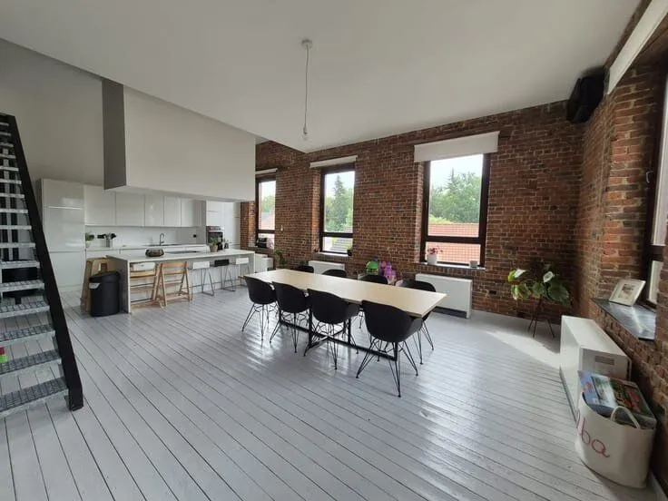 Dining Room - Bright Duplex with Fireplace in Bousval