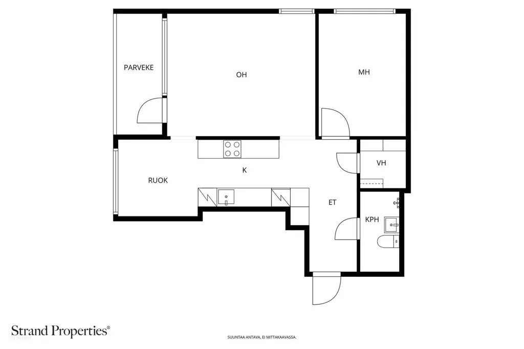 Plan - Modern Apartment with Balcony in Kaarina Centre