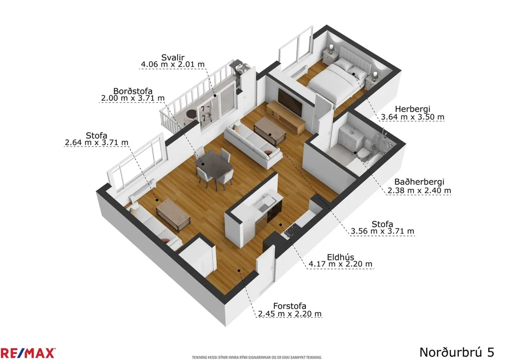 Plan - Apartment with South-Facing Balcony in Garðabær