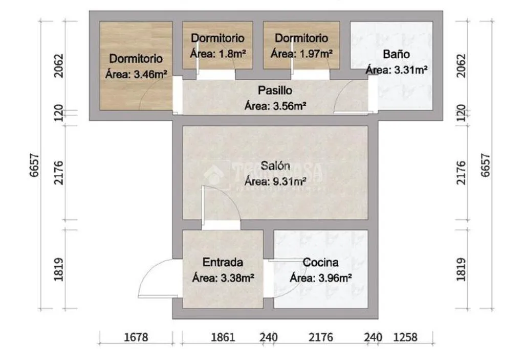 Floor Plan - Renovated Flat with Views in Campo de La Verdad