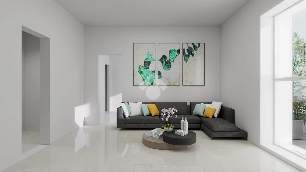 Séjour - Modern Trilocale with Terrace in Castelfidardo