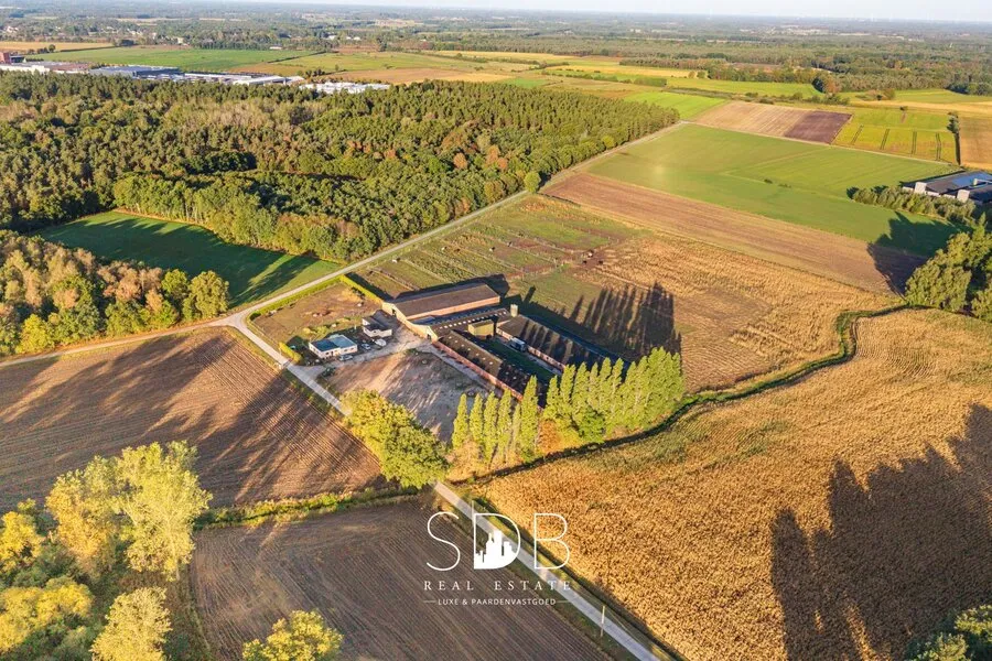 Aerial - Farmhouse with Equestrian Facilities in Weelde