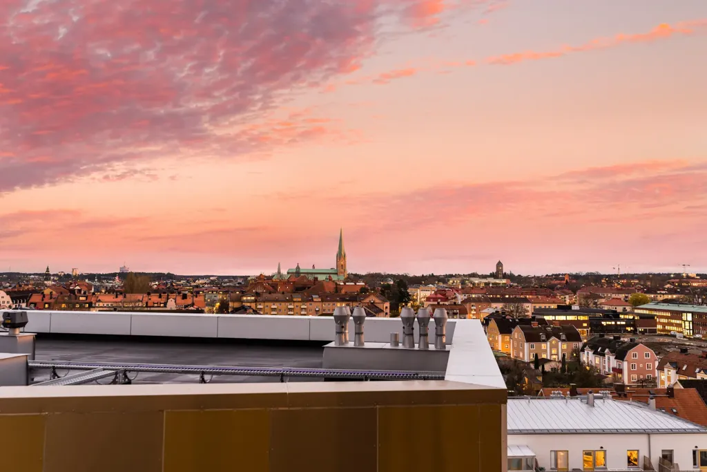 Terrasse - Apartment with City View in Central Linköping