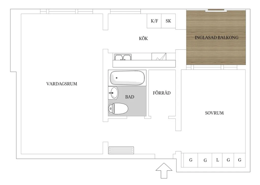 Plan - Bright Two-Bedroom Flat with Balcony in Bjerehov