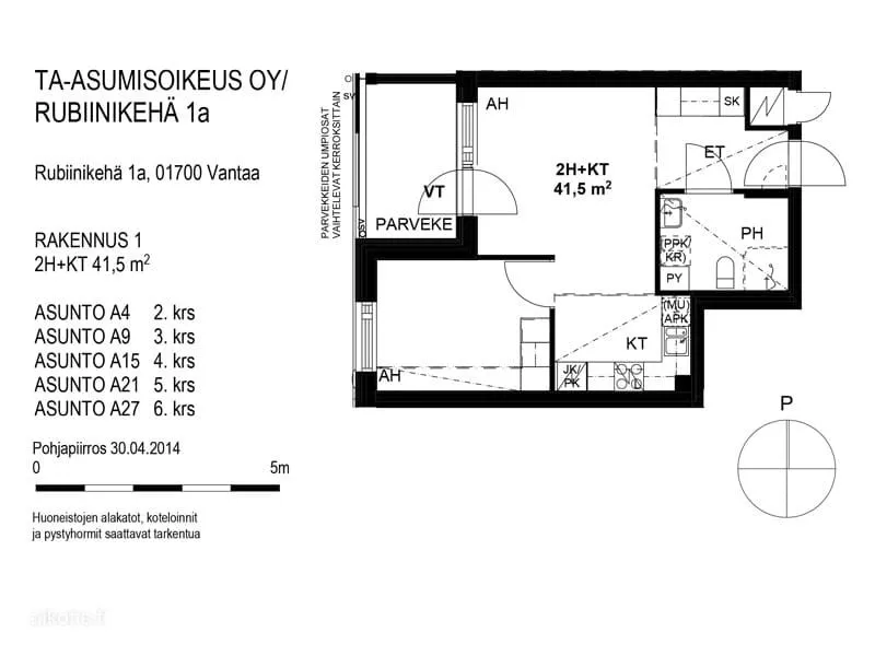 Plaan - Balconied Duplex in Kivistö, Vantaa