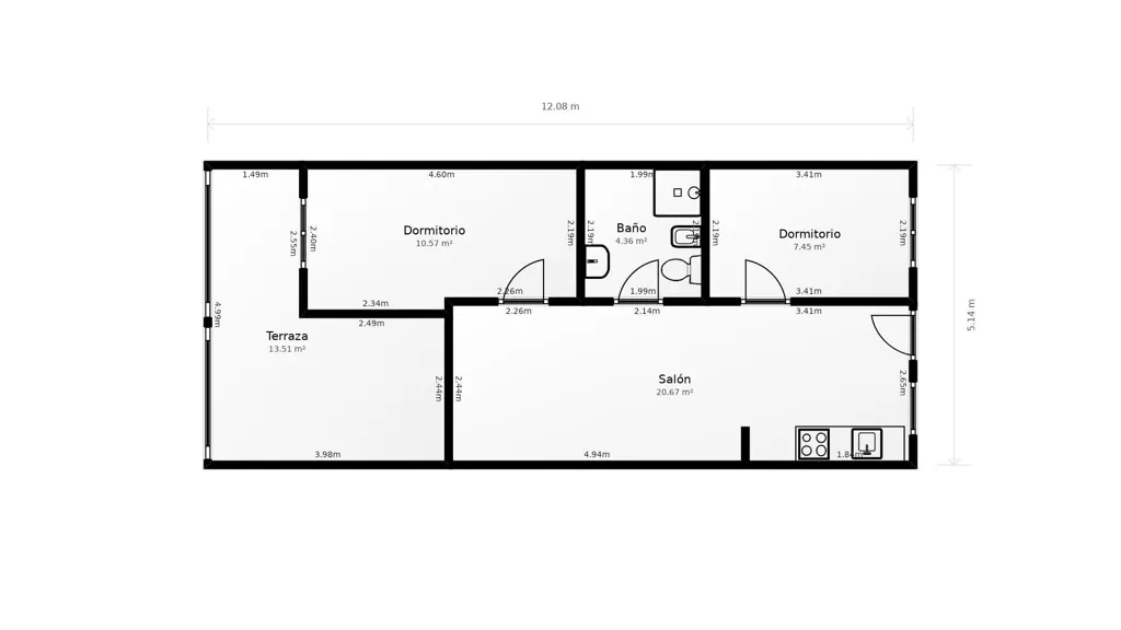 Floor Plan - Apartment with Pool and Terrace in Almerimar