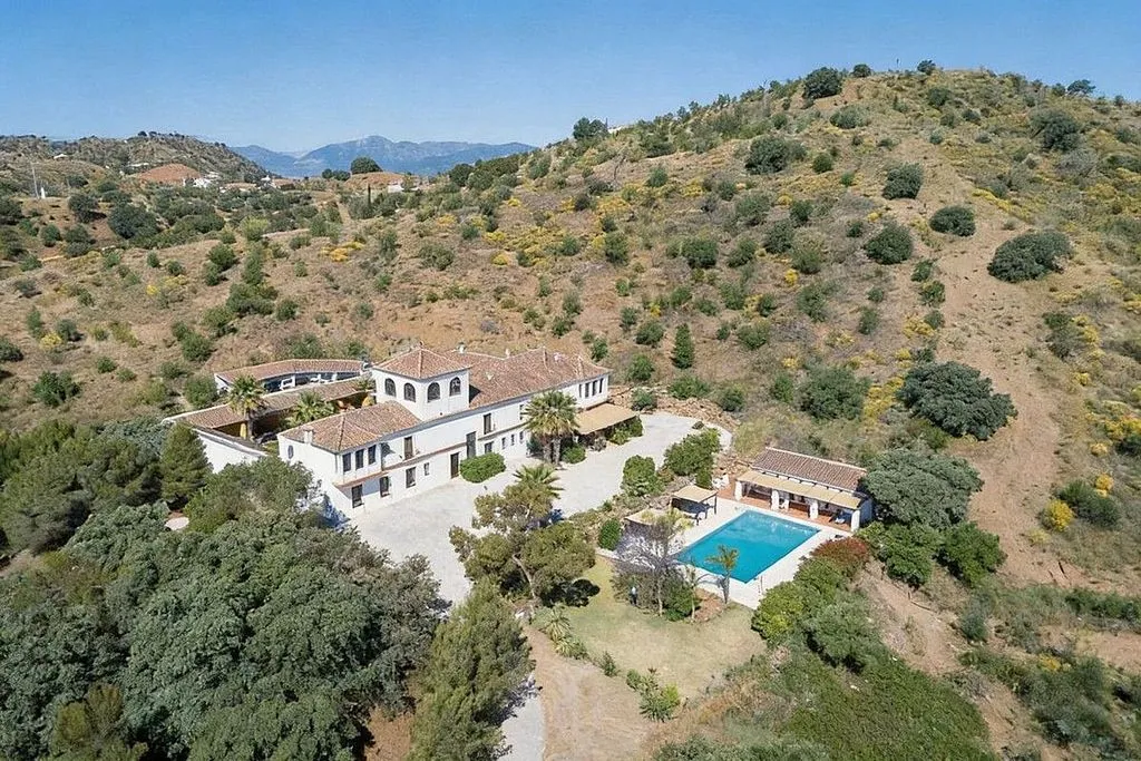 Aerial - Andalusian Cortijo with Pool in Almogía
