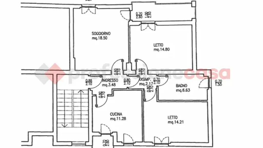 Plan - Rearranged Apartment with Balcony in Scandiano