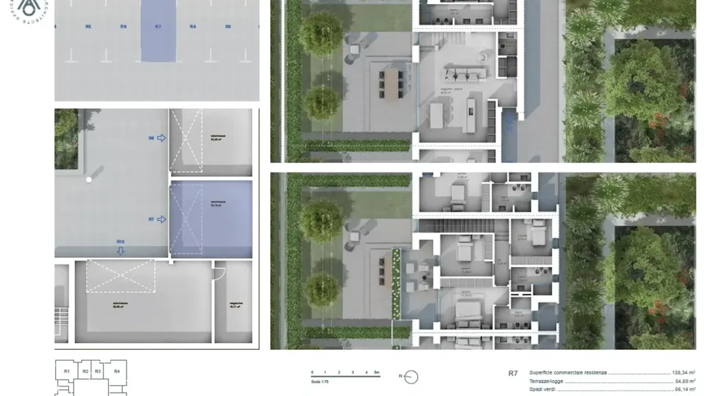 Floor Plan - Two-Level Apartment with Garden in Montebelluna