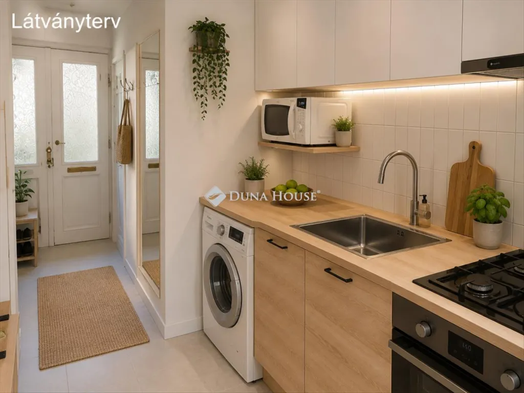 Cucina - Park-View Apartment in Budapest VII District