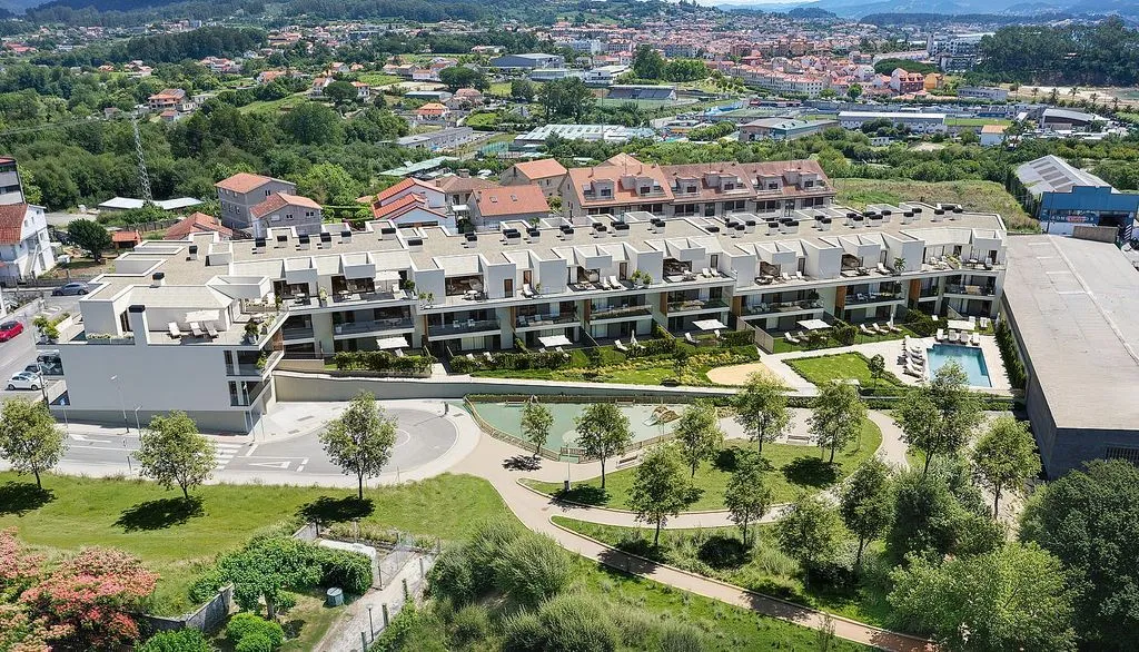 Vue aérienne - New Flat with Pool in Portonovo