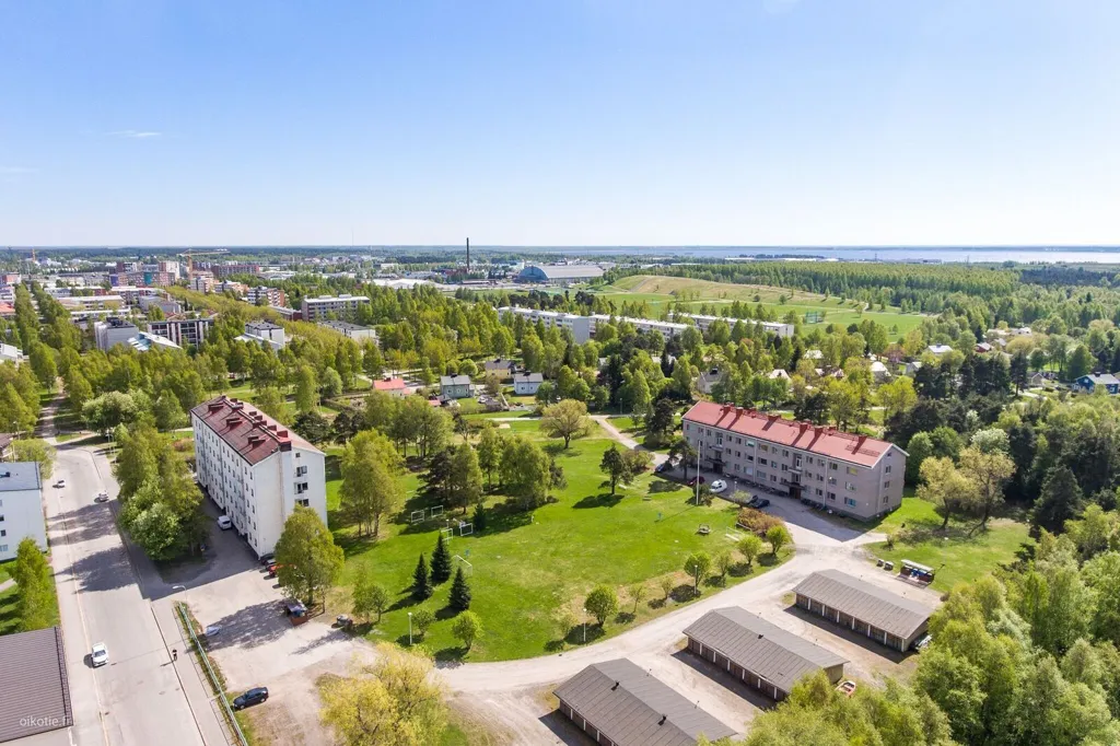 Aerial - 1950s Flats with Balcony in Heinäpää, Oulu