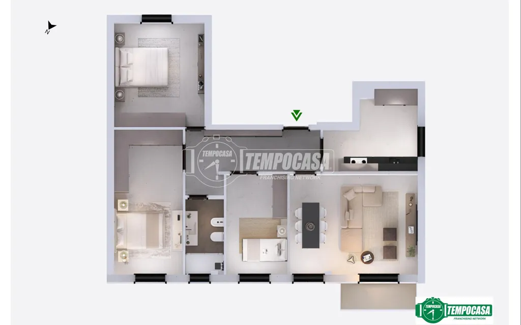 Plan - Apartment with Two Parking Spaces near Rimini Beach