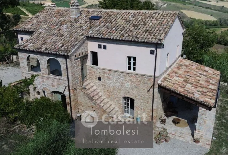 Vue aérienne - Restored Rustico with Vineyard in Cossignano