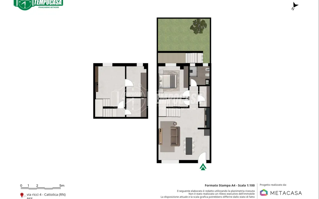 Plaan - Terraced Villa with Two Apartments in Cattolica