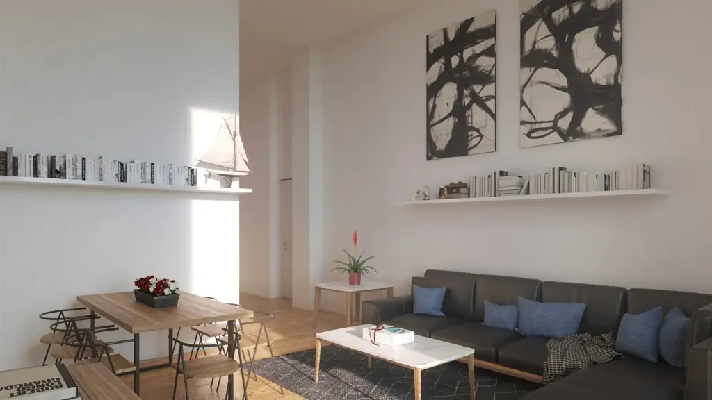 Séjour - Rearranged Apartment with Balcony in Florence