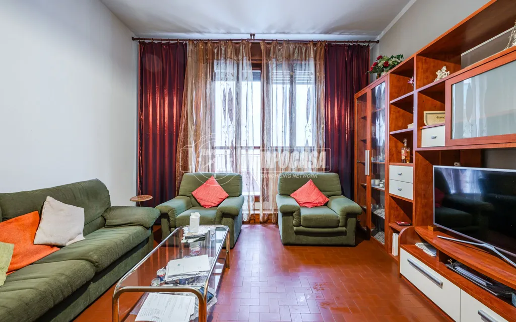 Living Room - First-Floor Apartment with Two Balconies in Faenza