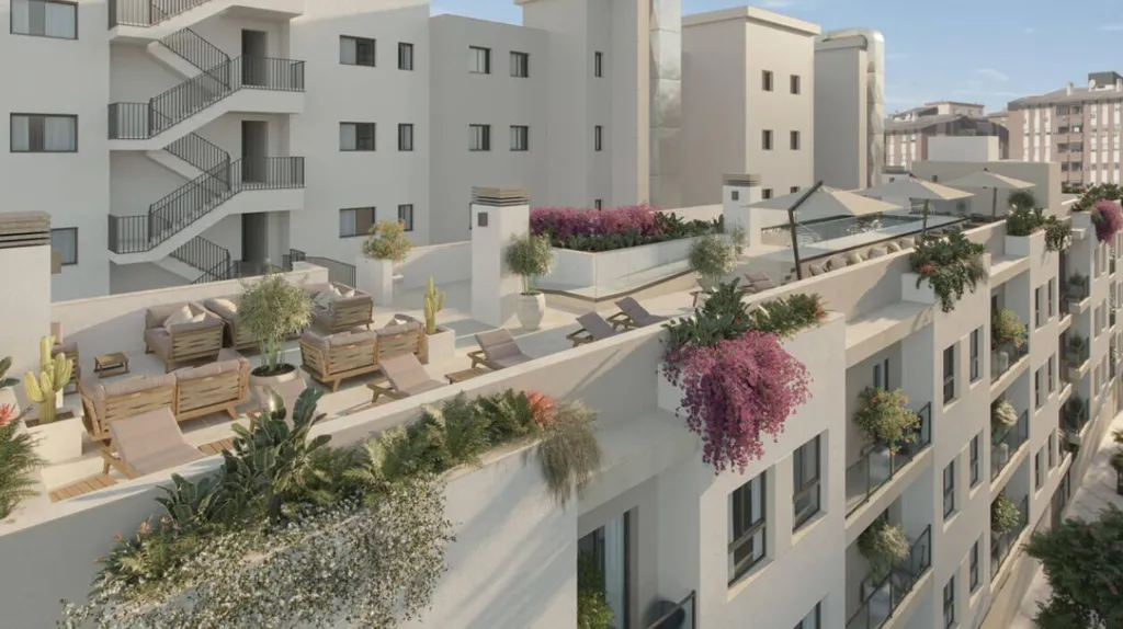 Õhuvaade - Apartment with Rooftop Pool in Malaga