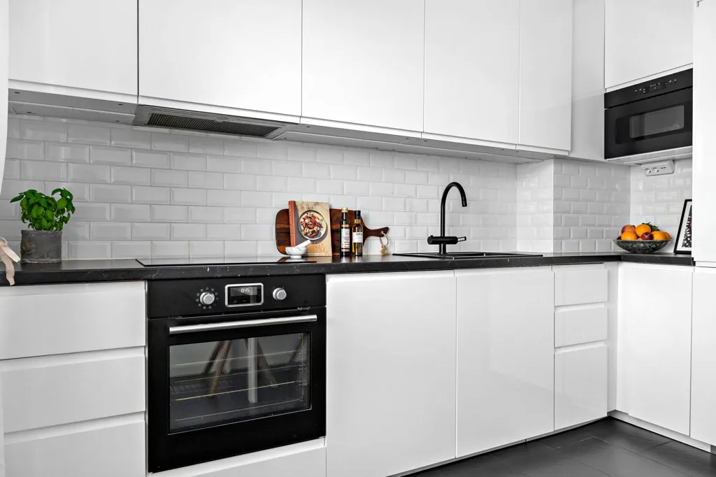 Kitchen - Modern Two-Bedroom with South-Facing Balcony in Malmö