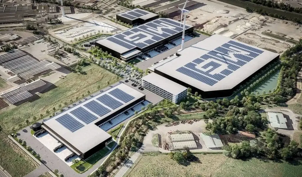 Vue aérienne - Bâtiment d'Entreprise Né à MG Park Kennedy à Gand