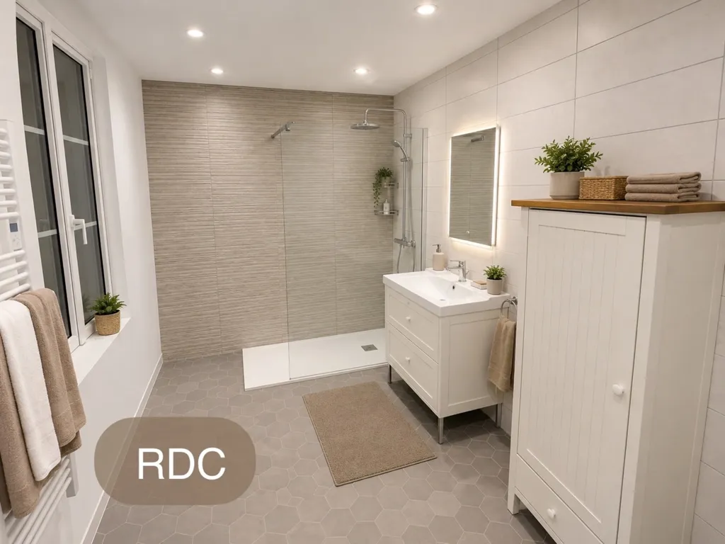 Salles de bain - Longère avec Dépendance à Bazicourt