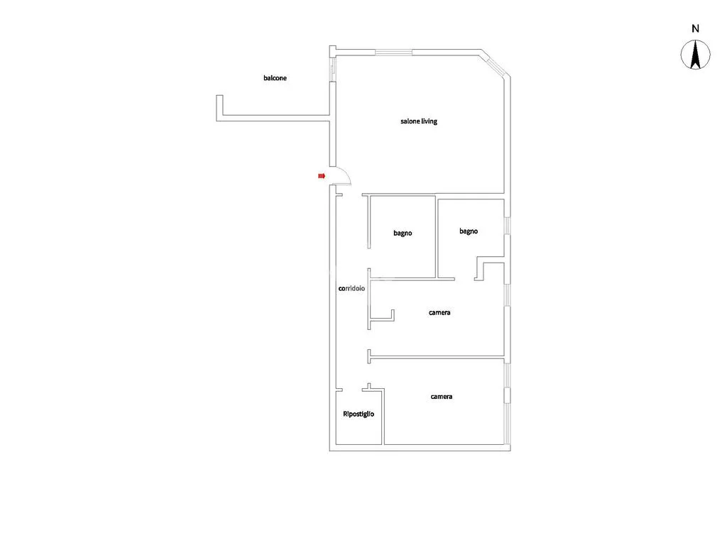 Plan - Panoramic Apartment with Balcony in Naples