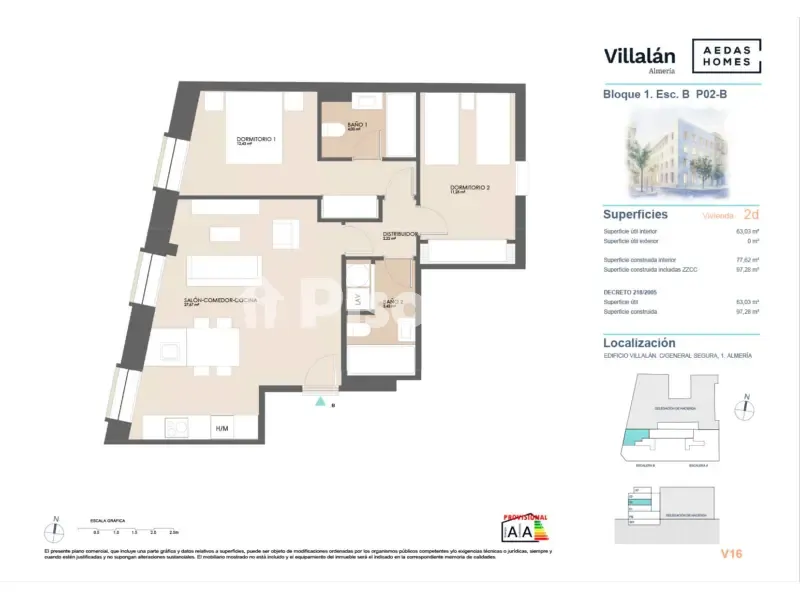 Floor Plan - New Flat with Garage in Almería