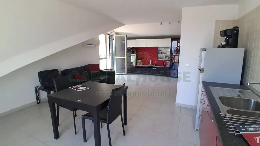 Cuisine - Mansarded Apartment with Balcony in Vitulazio