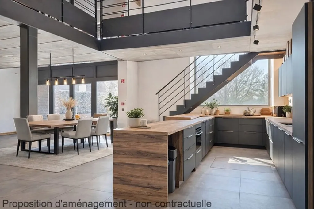 Kitchen - Contemporary House with Terrace in Donceel